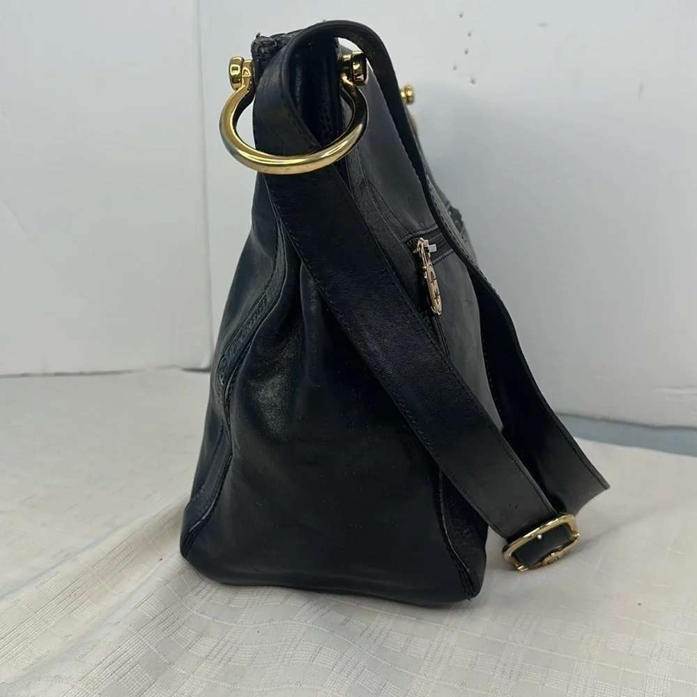 Vintage Black MARINO ORLANDI Leather bag Handbag